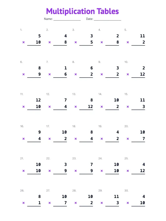 Math worksheet