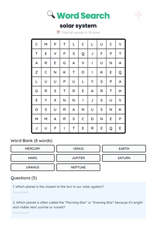 Word search puzzle